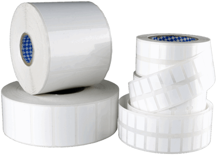 Etiquetas Plástico Polipropileno Branco 40X40mm (redonda) T25