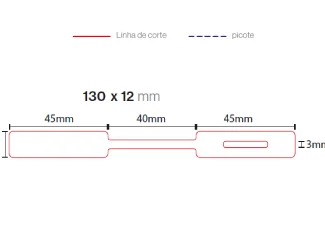 Etiqueta para Joalharia 130X12mm
