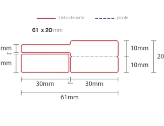 Etiqueta para Joalharia 61X20mm