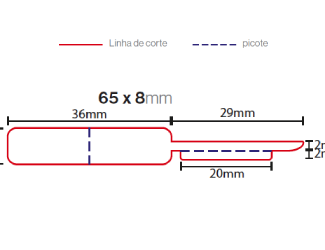 Etiqueta para Joalharia 65X8mm