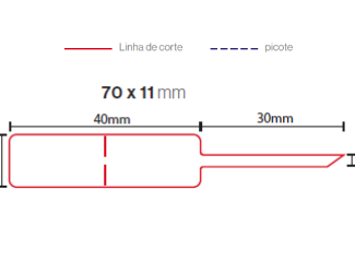 Etiqueta para Joalharia 70X11mm