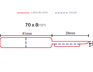 Etiqueta para Joalharia 70X8mm